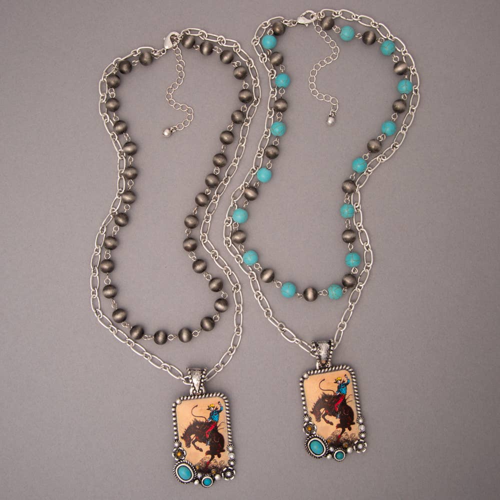 Multistrand Tooled Leather Necklace