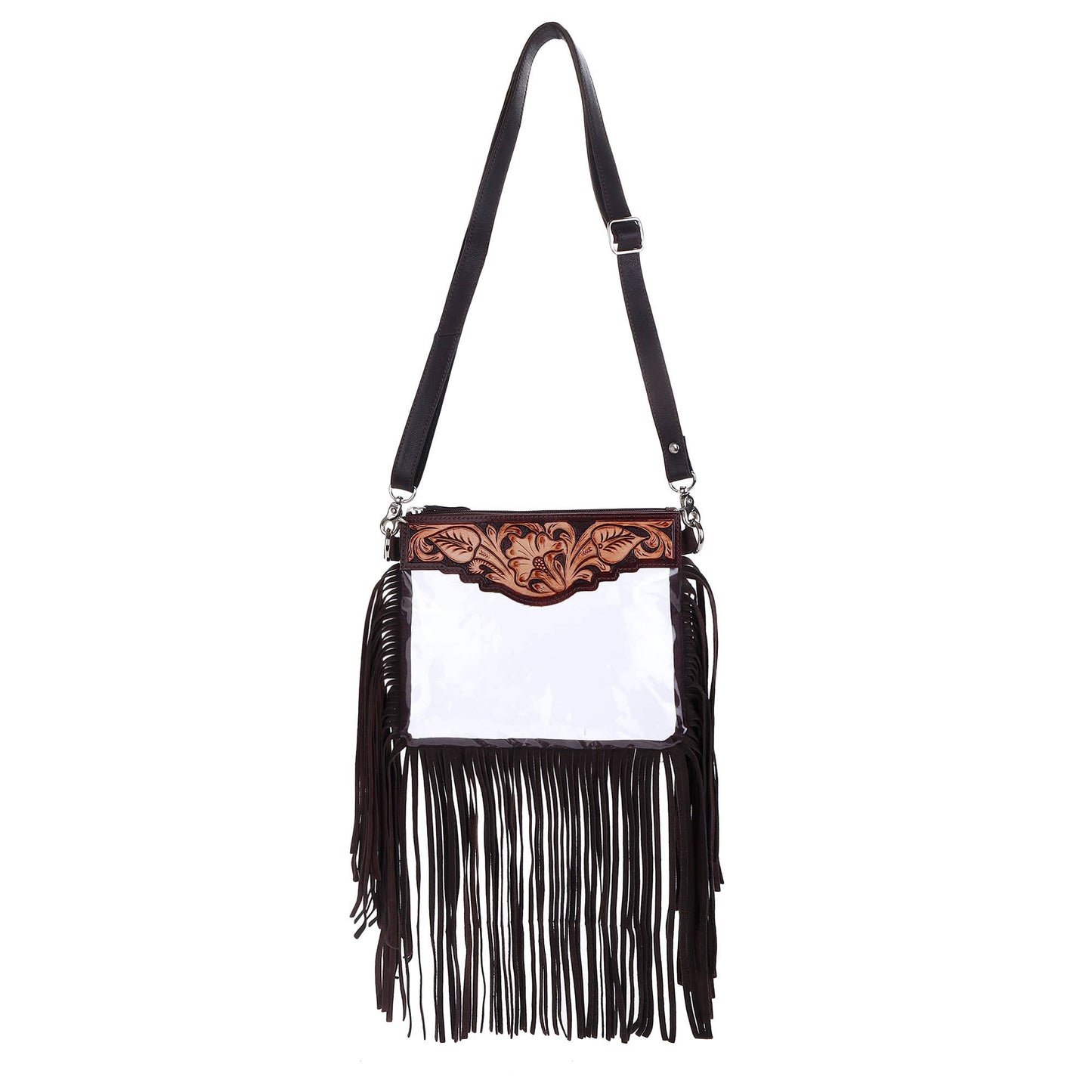 Leather Western Hand Tooled Women's Clear