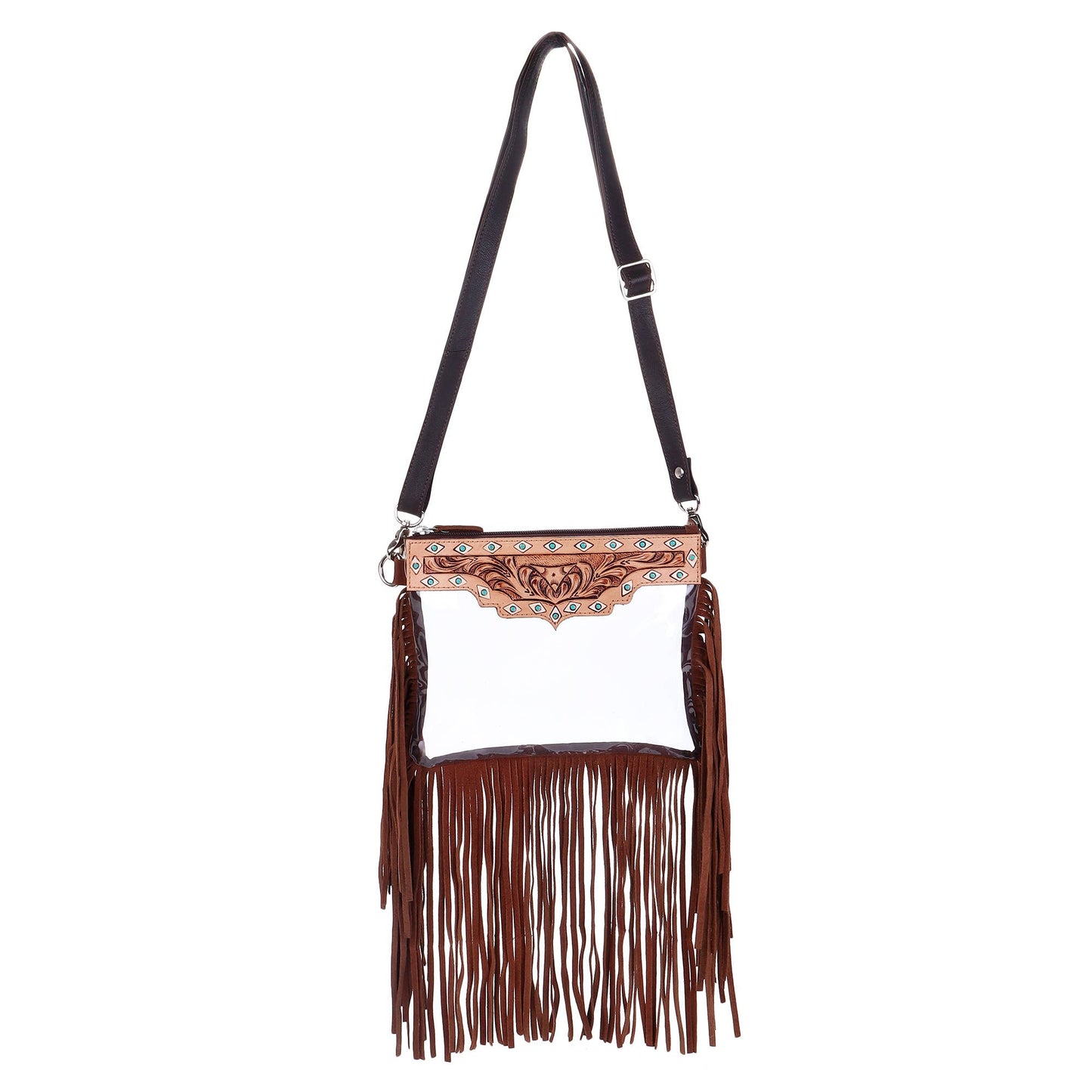 Leather Western Hand Tooled Women's Clear