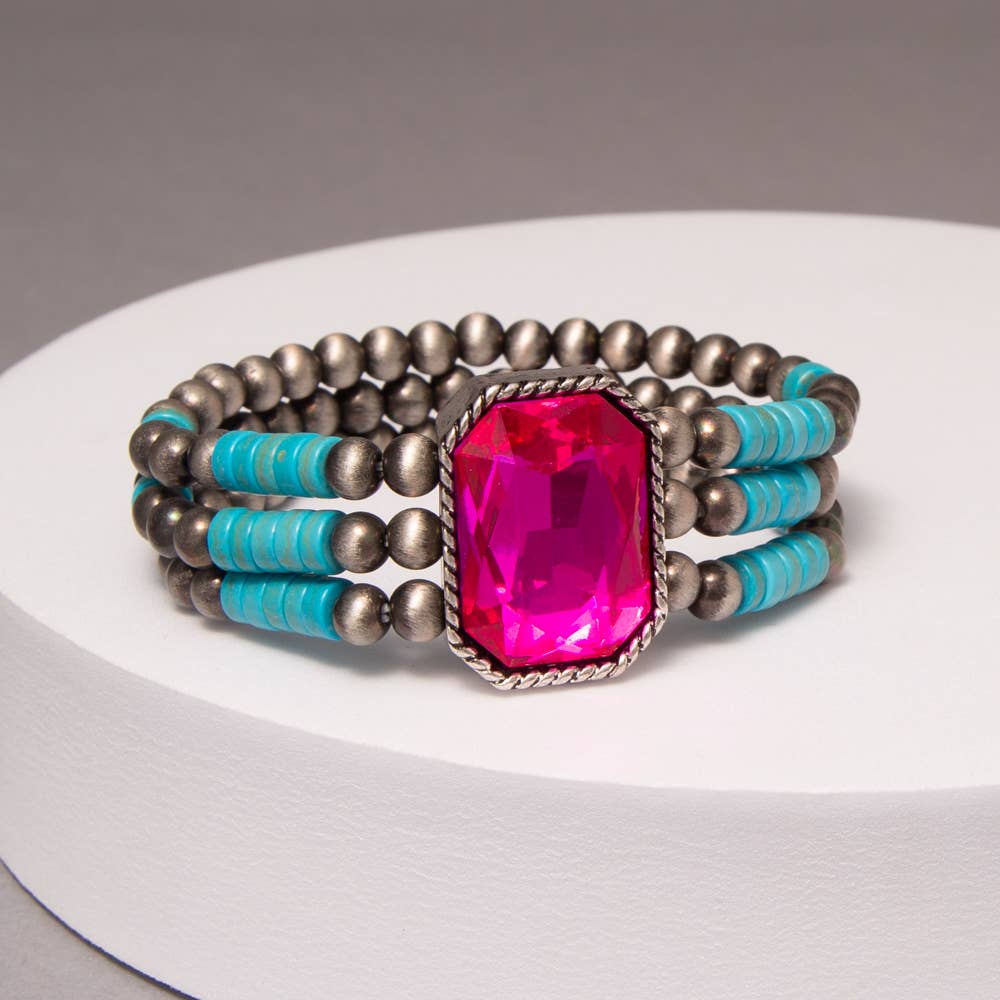 Rhinestone Embellished Beaded Bracelet