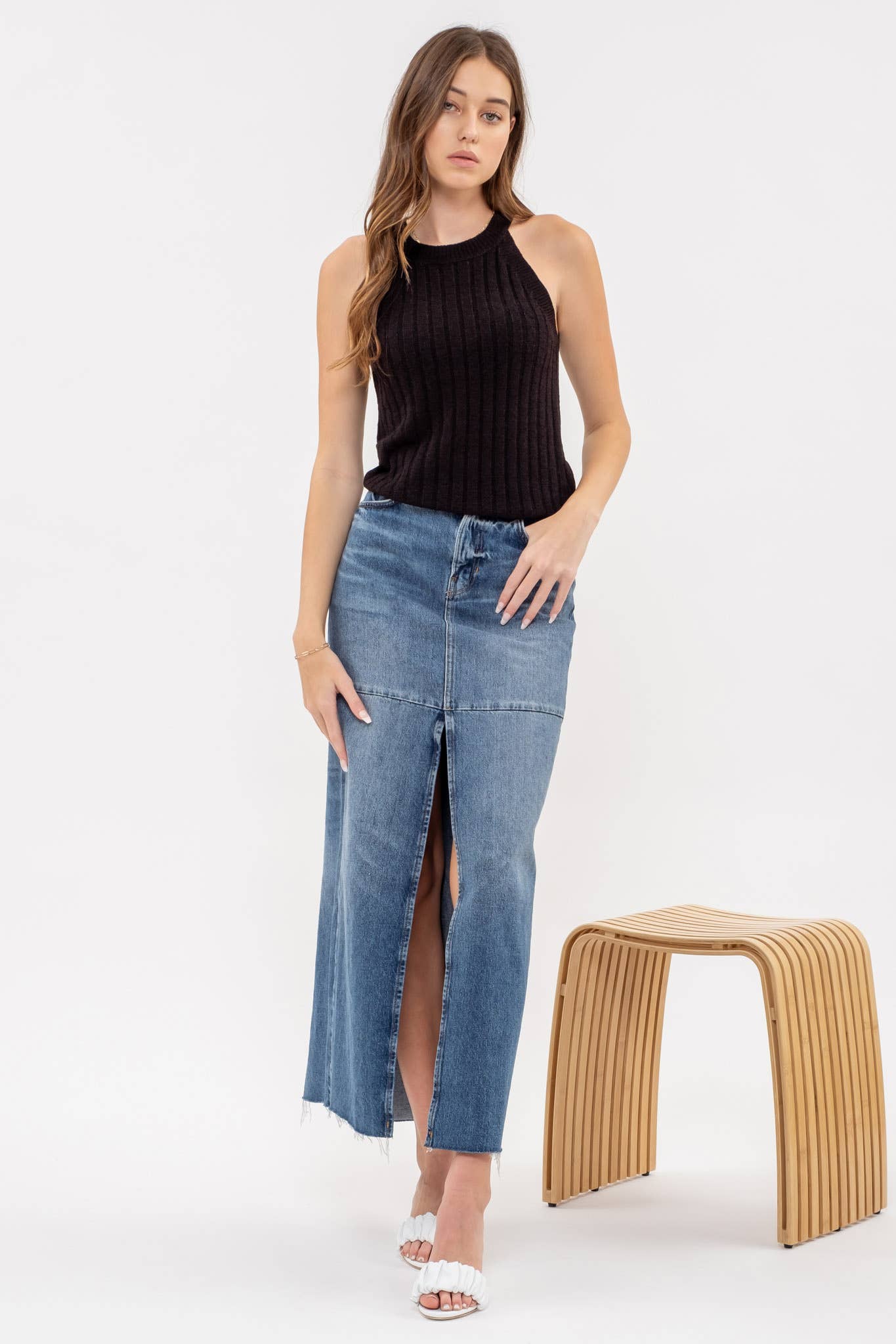 HALTER CROCHET KNIT TANK