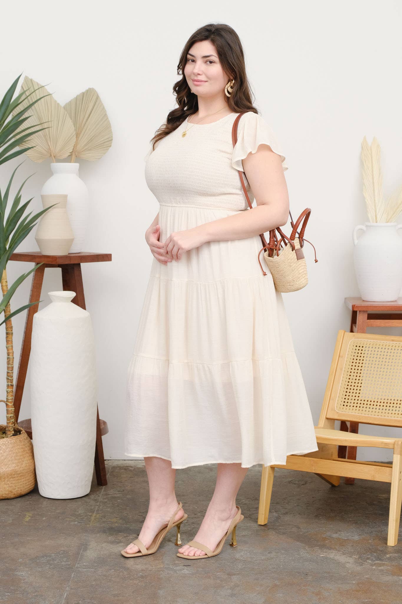 CHAMPAGNE MIDI DRESS