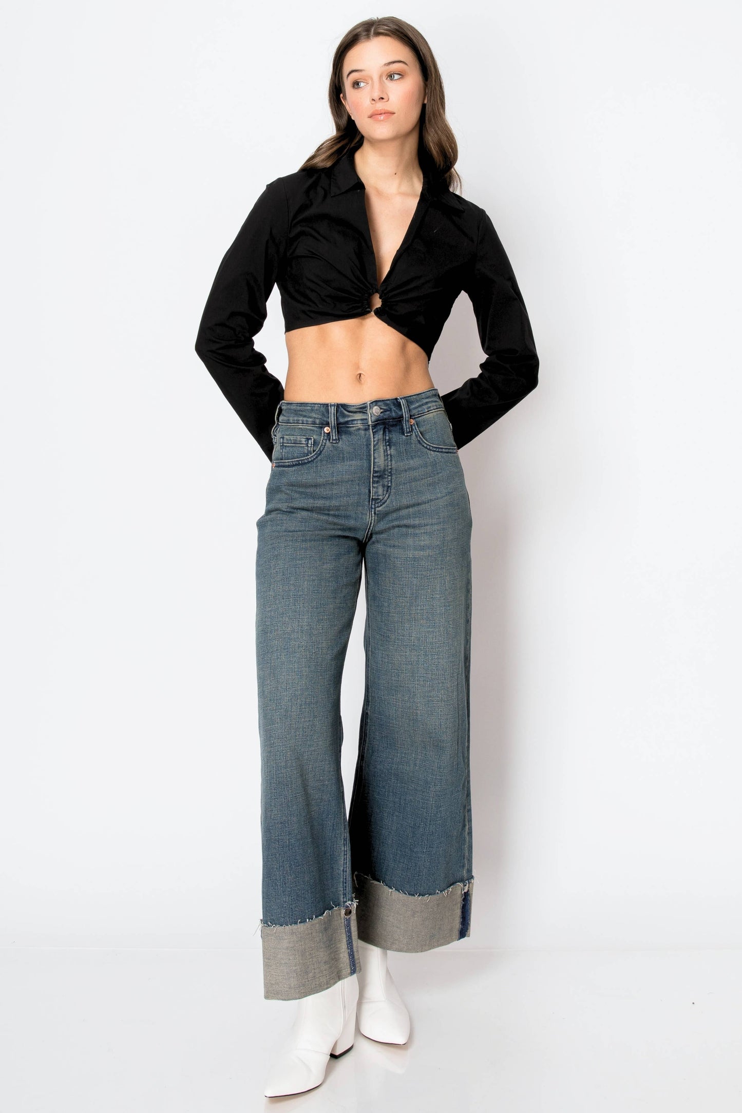 TUMMY CONTROL CATTLE CUFF DENIM