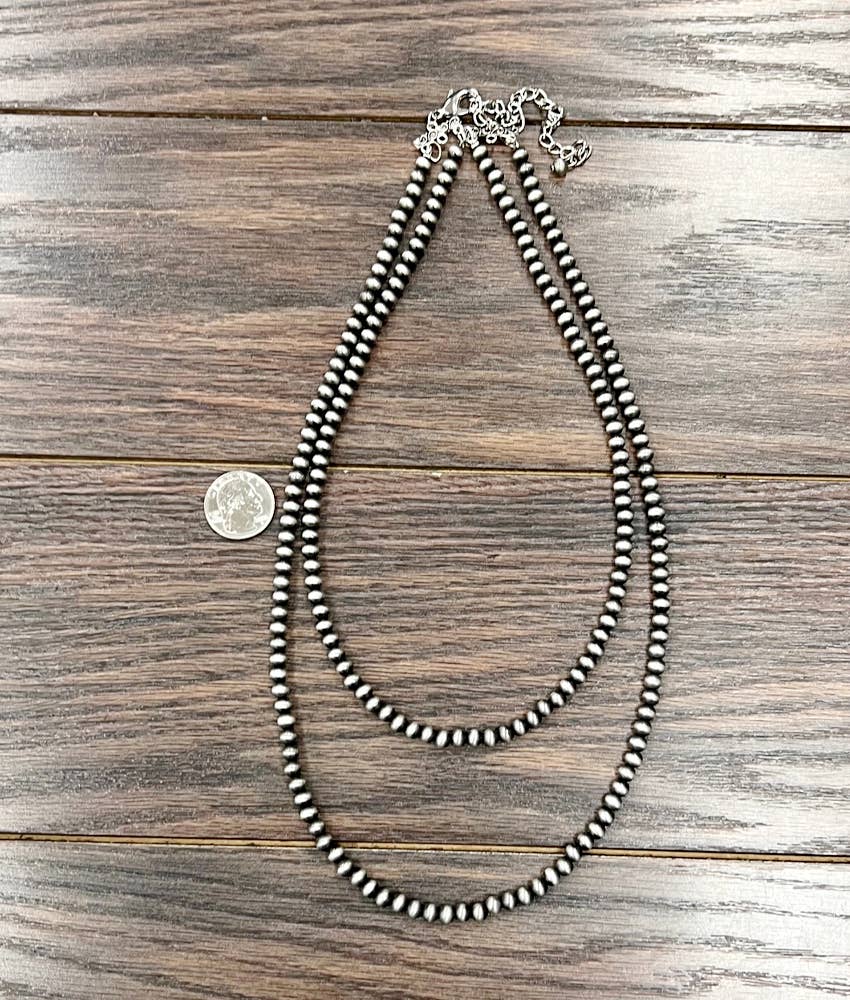 Handmade 24" 2-strand Navajo Bead Necklace