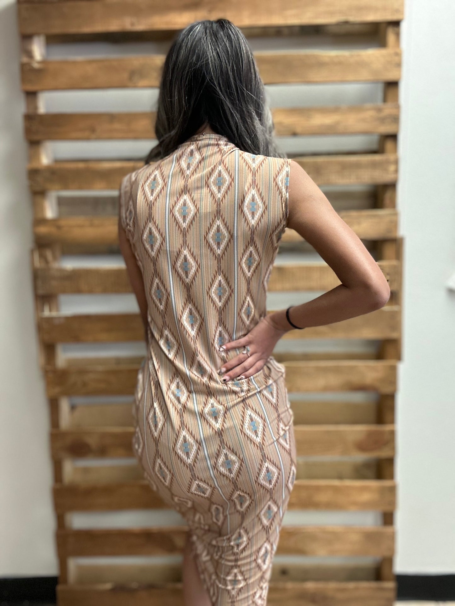 Bailey Aztec Gathered Dress