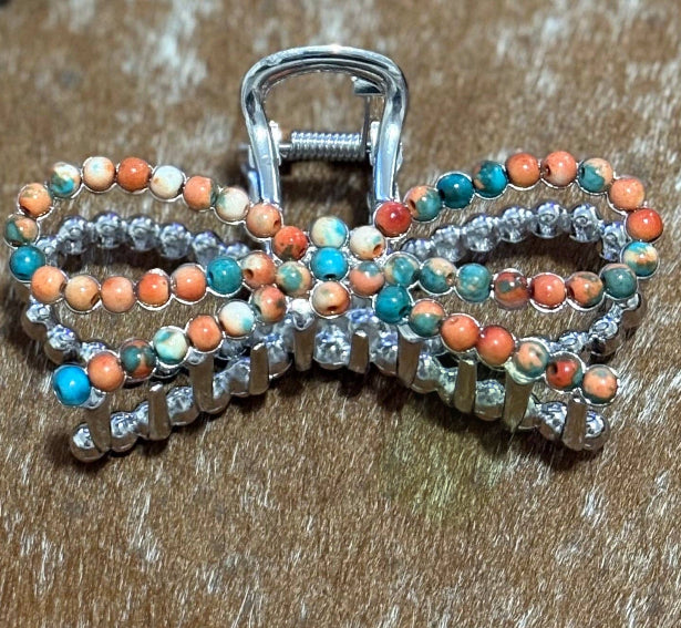 Faux Pearl Bow Clip