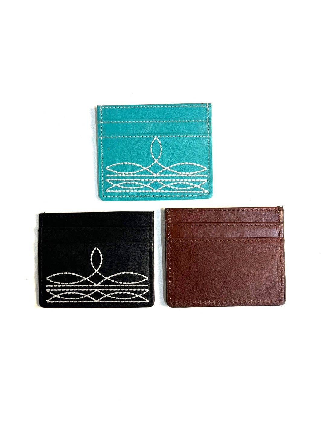 GENUINE LETHER BOOT STITCH CARD HOLDER