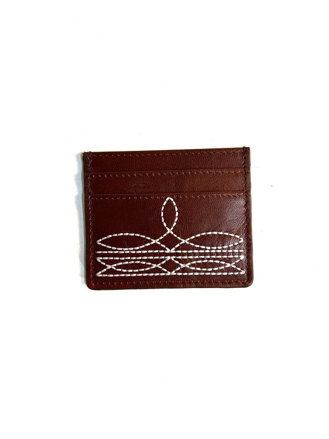 GENUINE LETHER BOOT STITCH CARD HOLDER