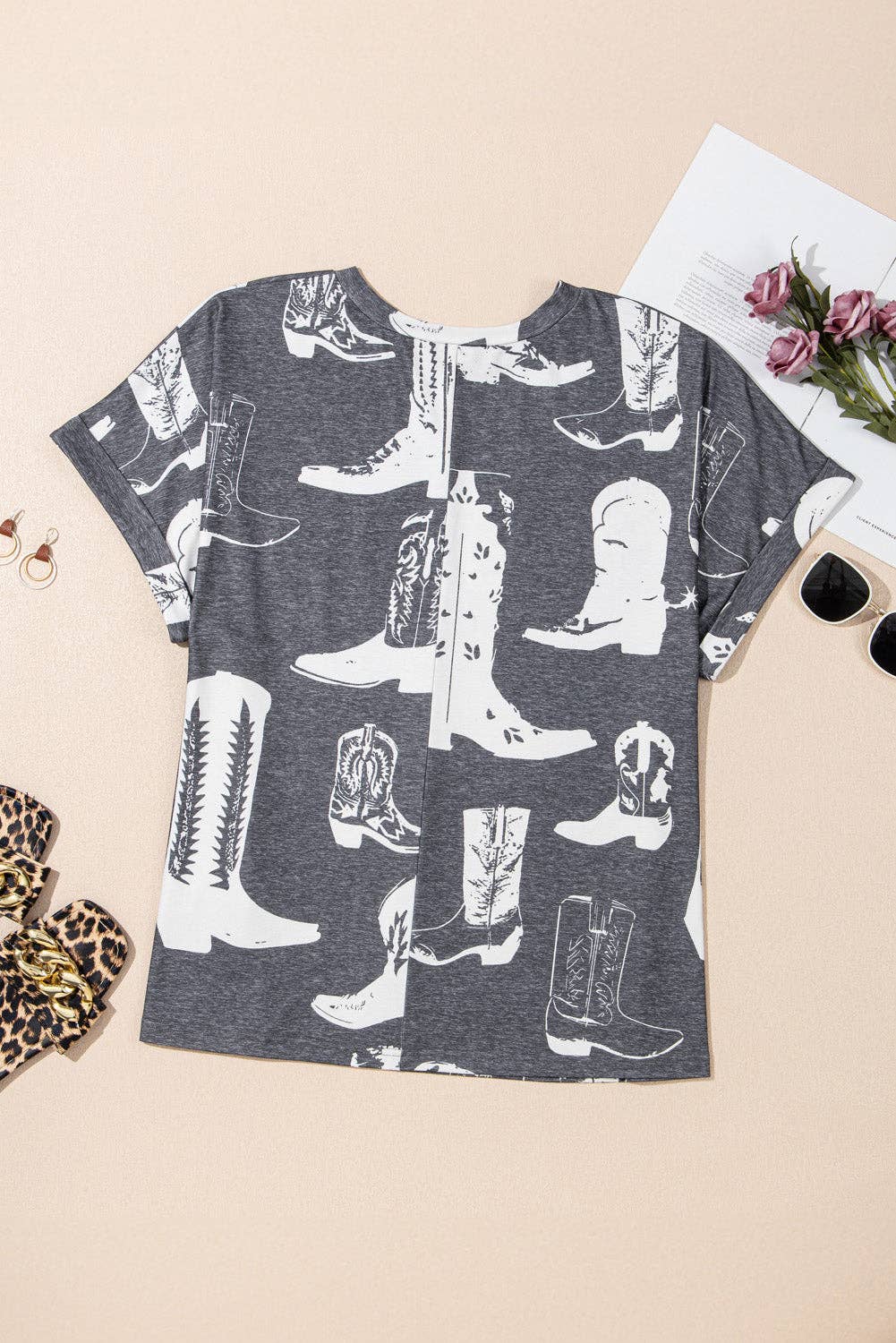 Western Boots Graphic Plus Size Tee