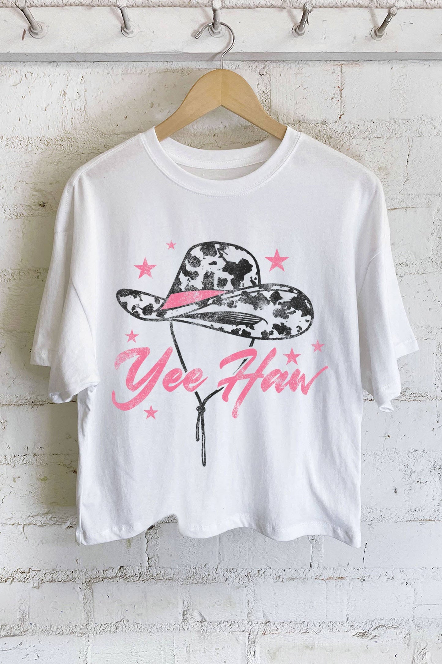 YEE HAW COWBOY HAT LONG CROP