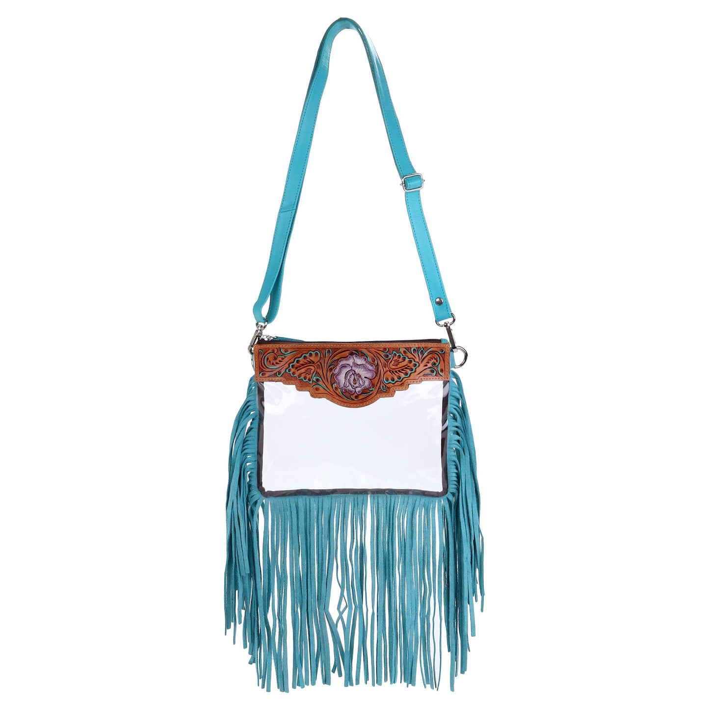 Leather Western Hand Tooled Women's Clear