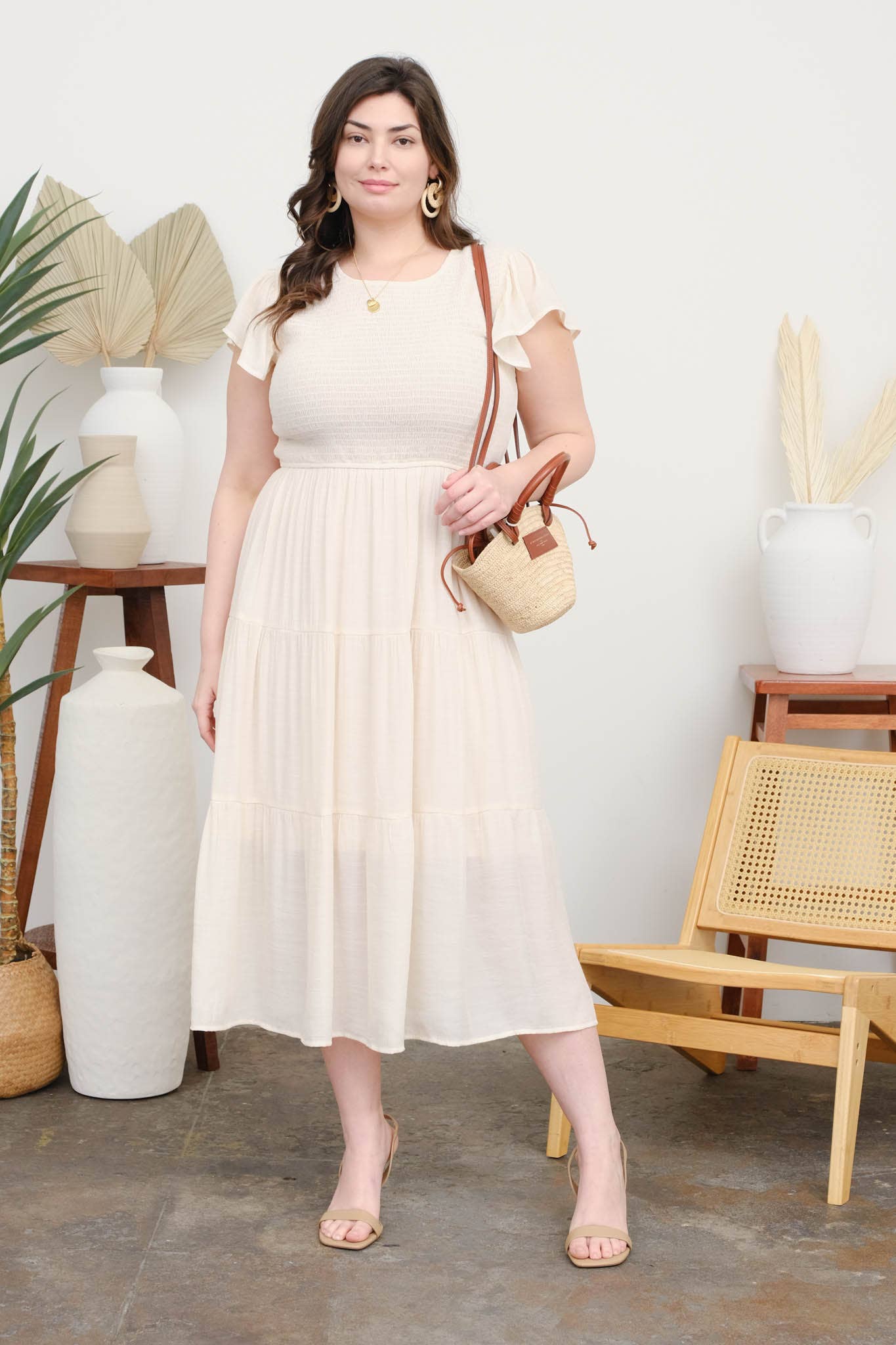 CHAMPAGNE MIDI DRESS