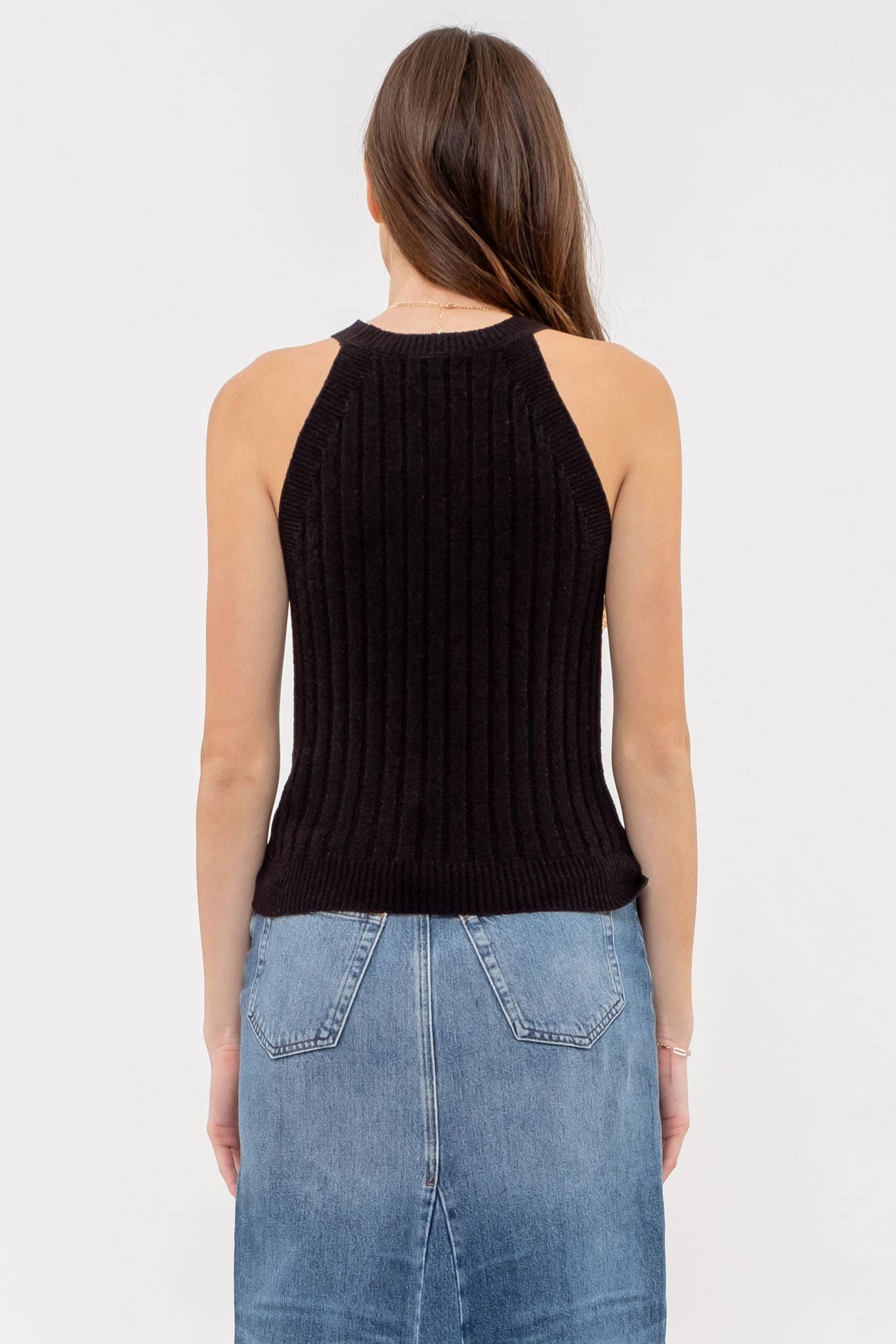 HALTER CROCHET KNIT TANK