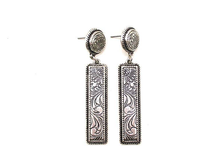 ENGRAVED DANGLE EARRINGS