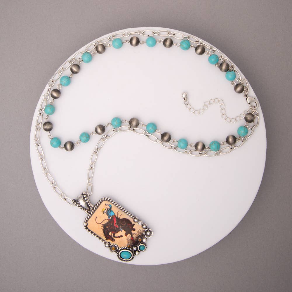 Multistrand Tooled Leather Necklace