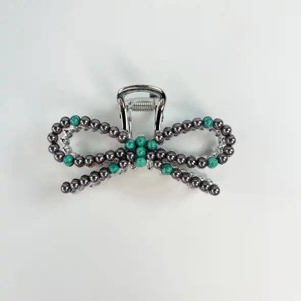 Faux Pearl Bow Clip