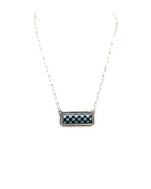 Checkered Bar Necklace