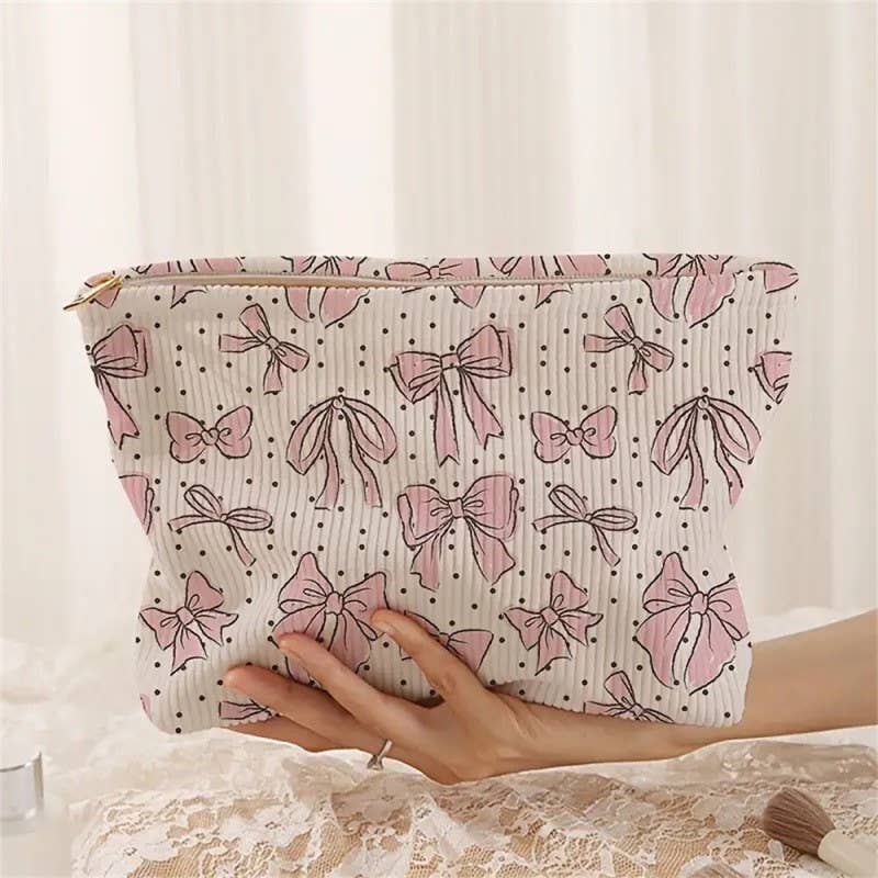 BOW CHERRY COSMETIC BAG