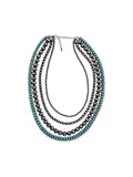 Western 4 Strand Navajo Pearl And Turquoise Bead Necklace