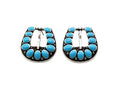 Western Small Belt Buckle Turquoise Post Earrings