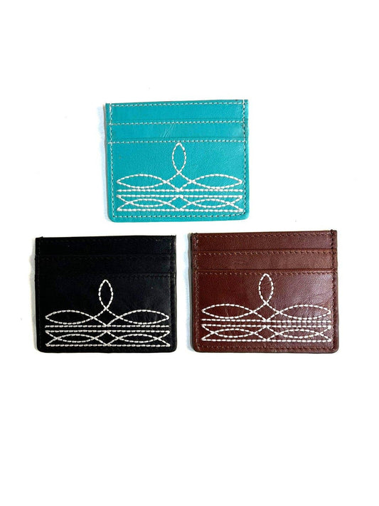 GENUINE LETHER BOOT STITCH CARD HOLDER