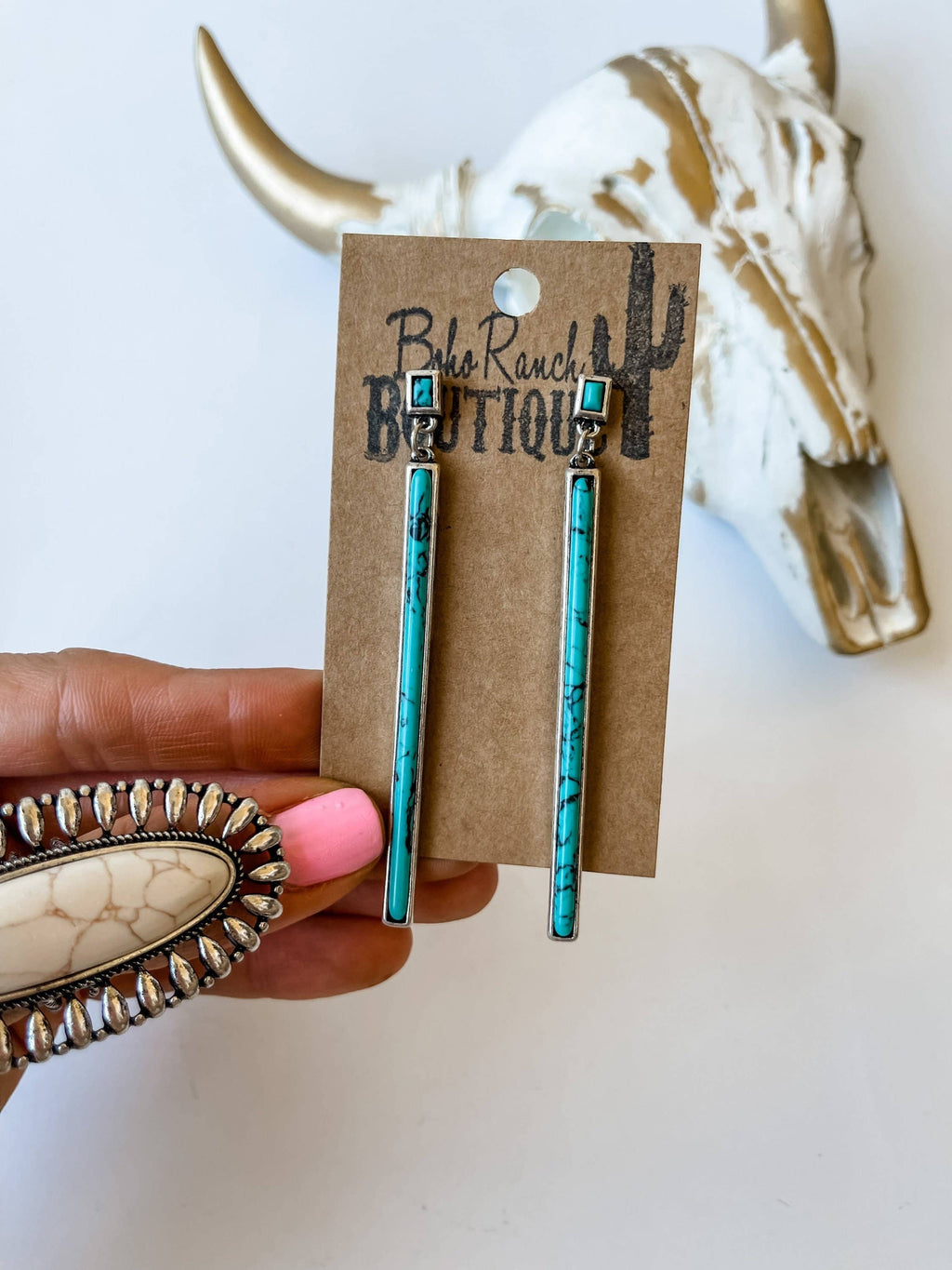 Bar Stone Earrings