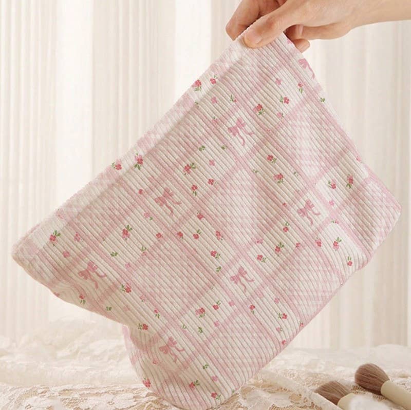 TRAVEL FLORAL COSMETIC MAKEUP POUCH BAG