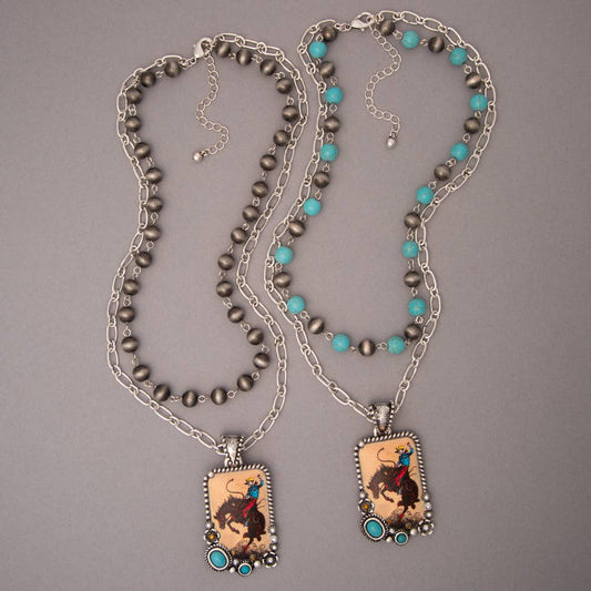 Multistrand Tooled Leather Necklace