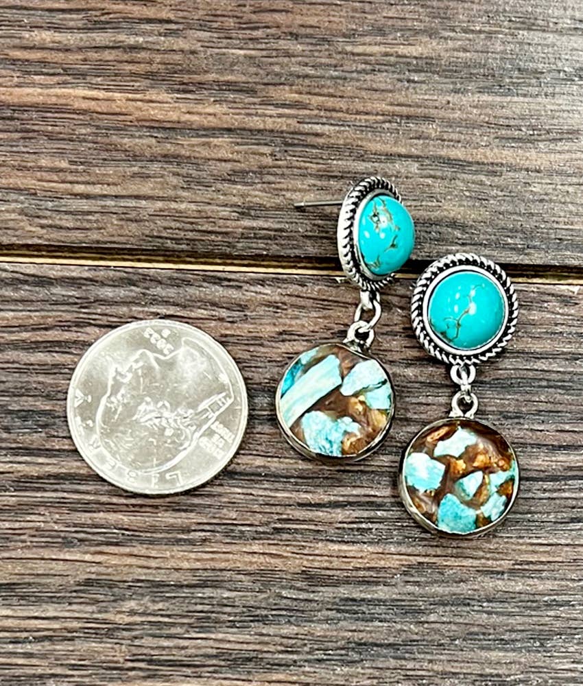 Round Gemstone Earrings