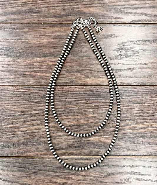 Handmade 24" 2-strand Navajo Bead Necklace