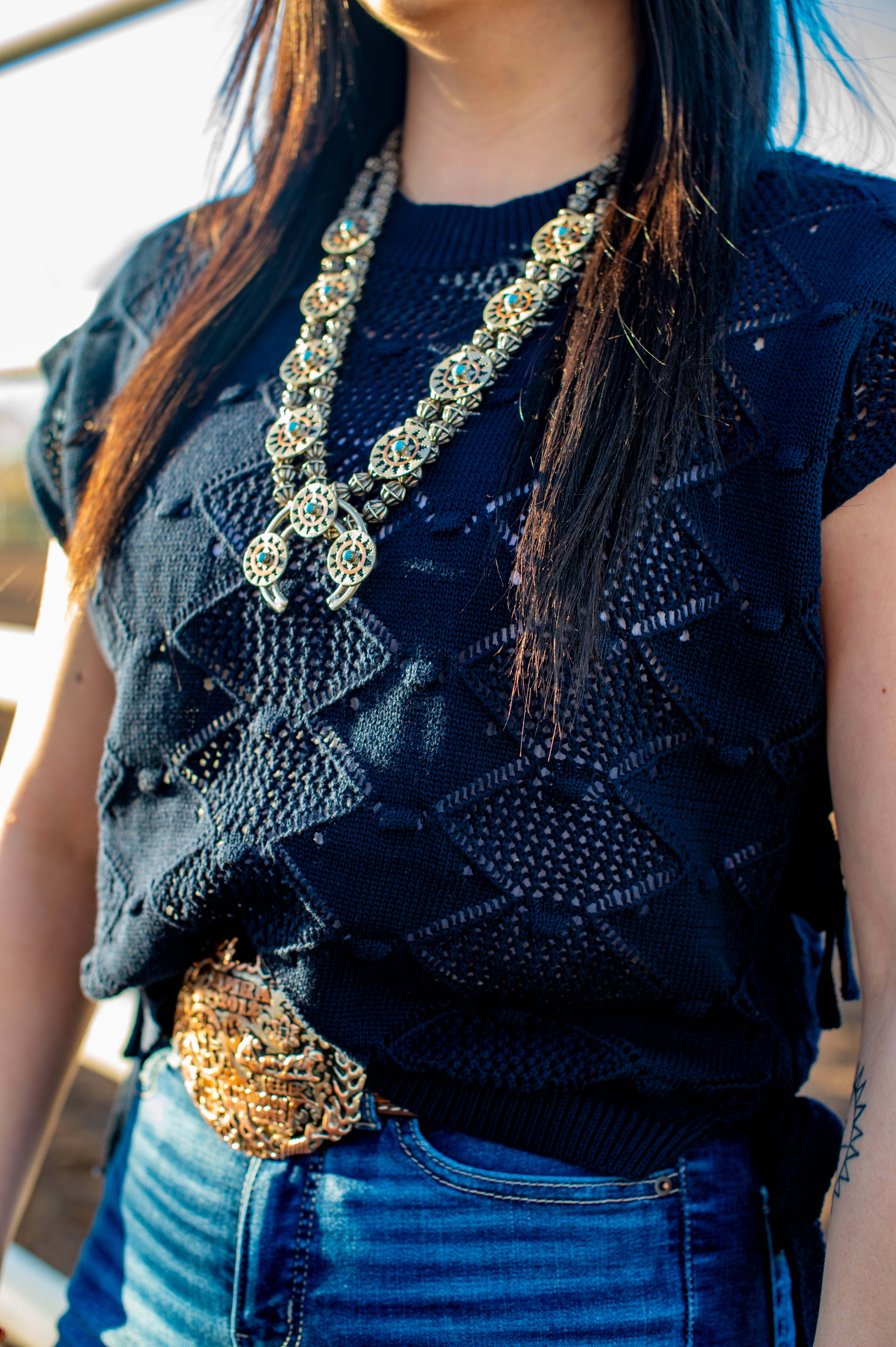 BLUE-TIFUL SIDE TIE KNIT