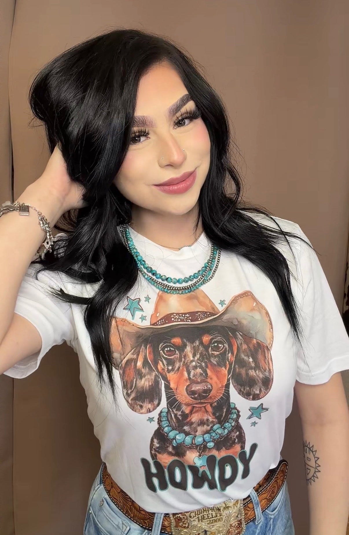Howdy Dachshund Graphic Tee