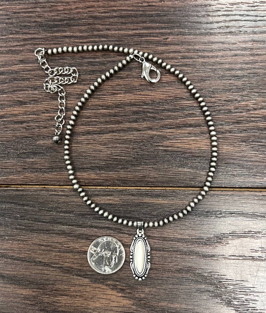 15" White Necklace