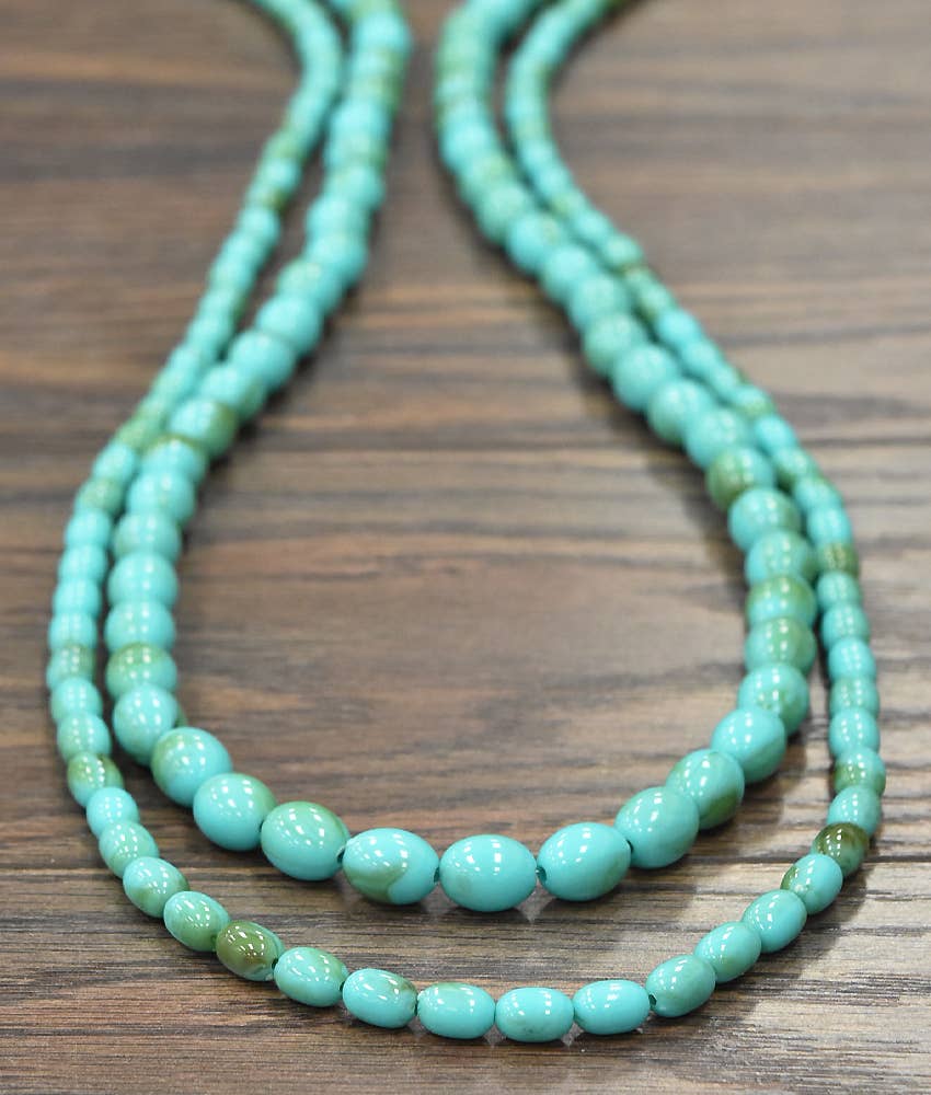 50" 2-strand Western Oval Bead Necklace