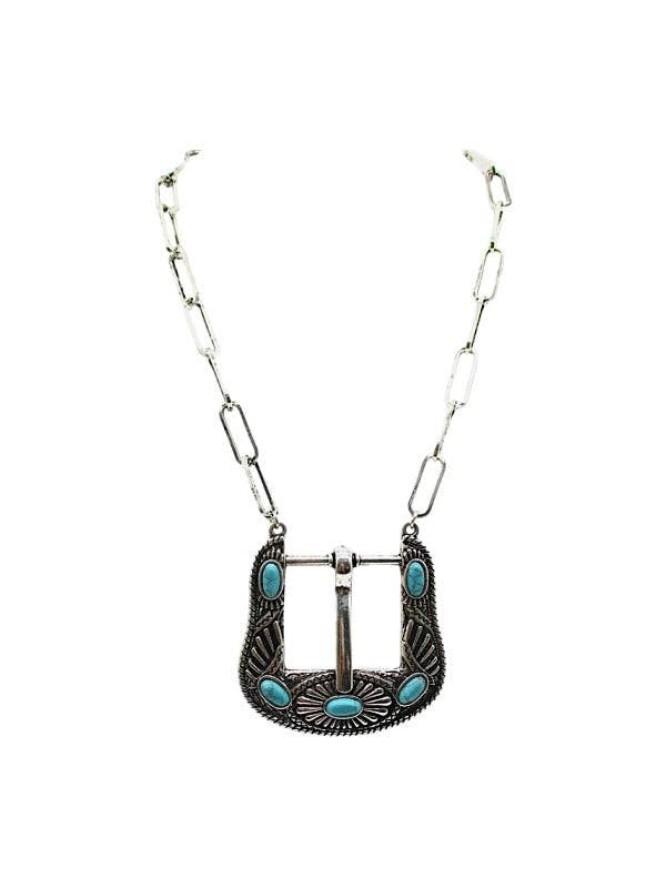 Large Belt Buckle Necklace