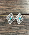 1" Brass Concho Stud Earrings