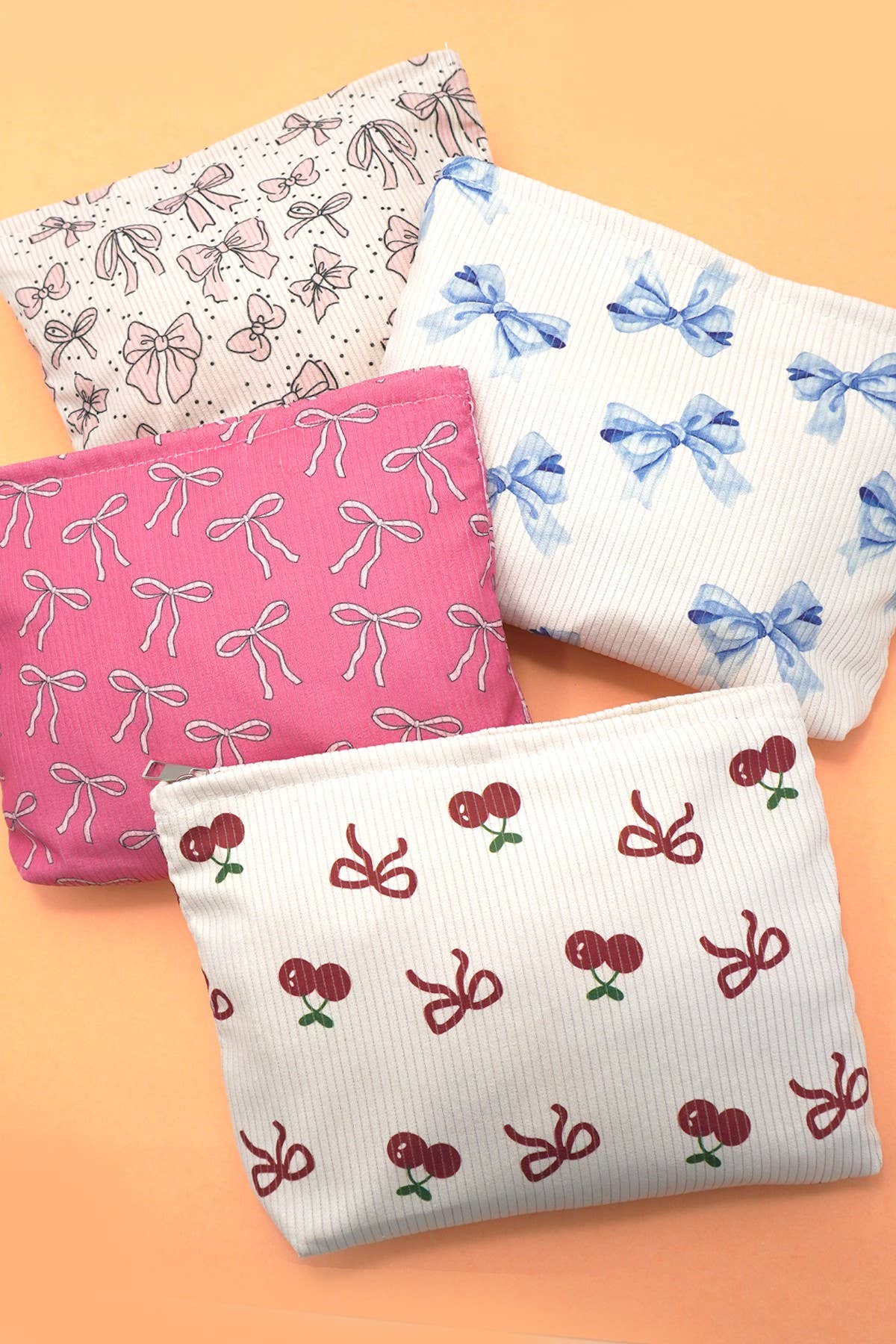 BOW CHERRY COSMETIC BAG