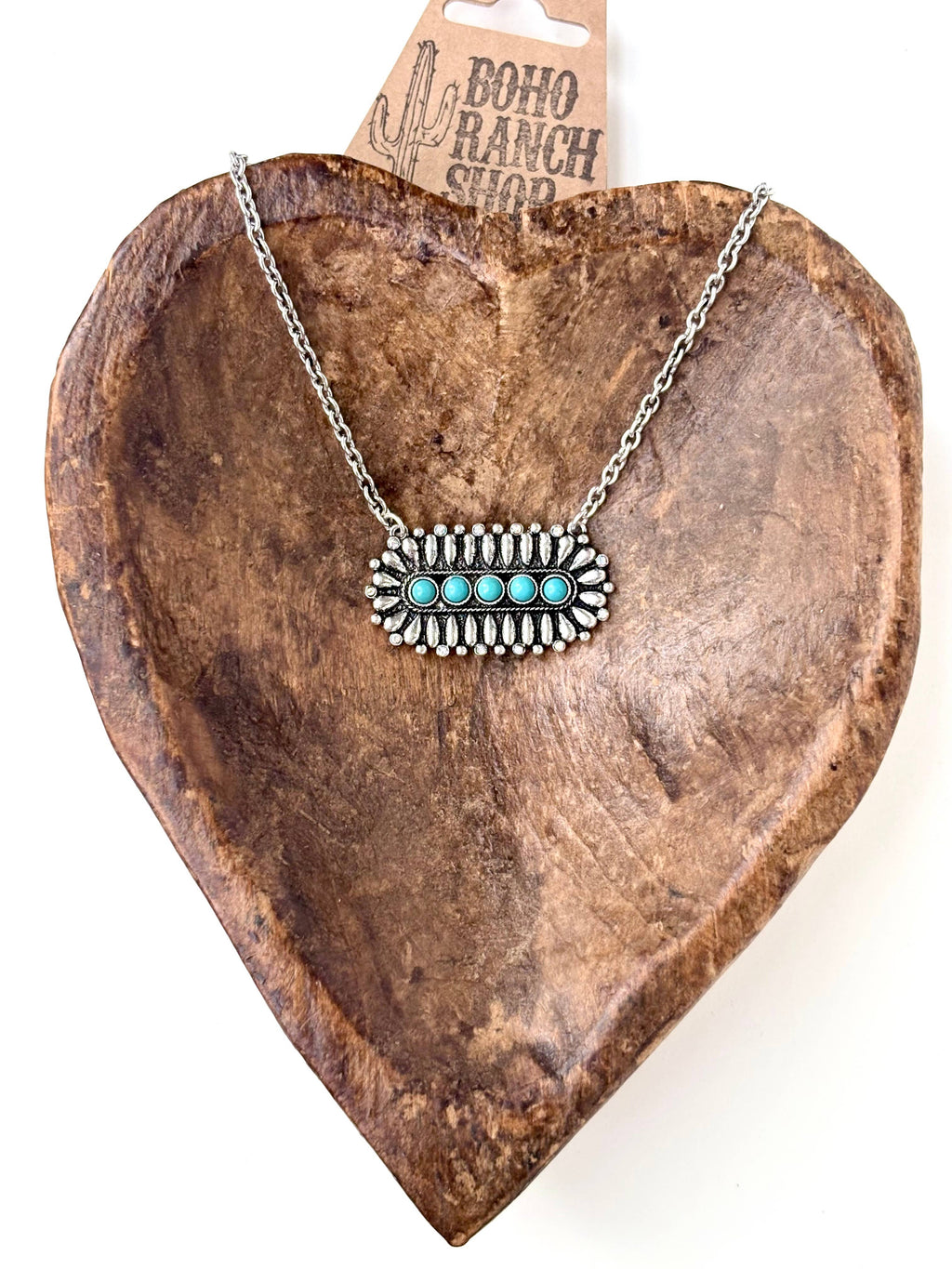 Turquoise Oval Bar Necklace