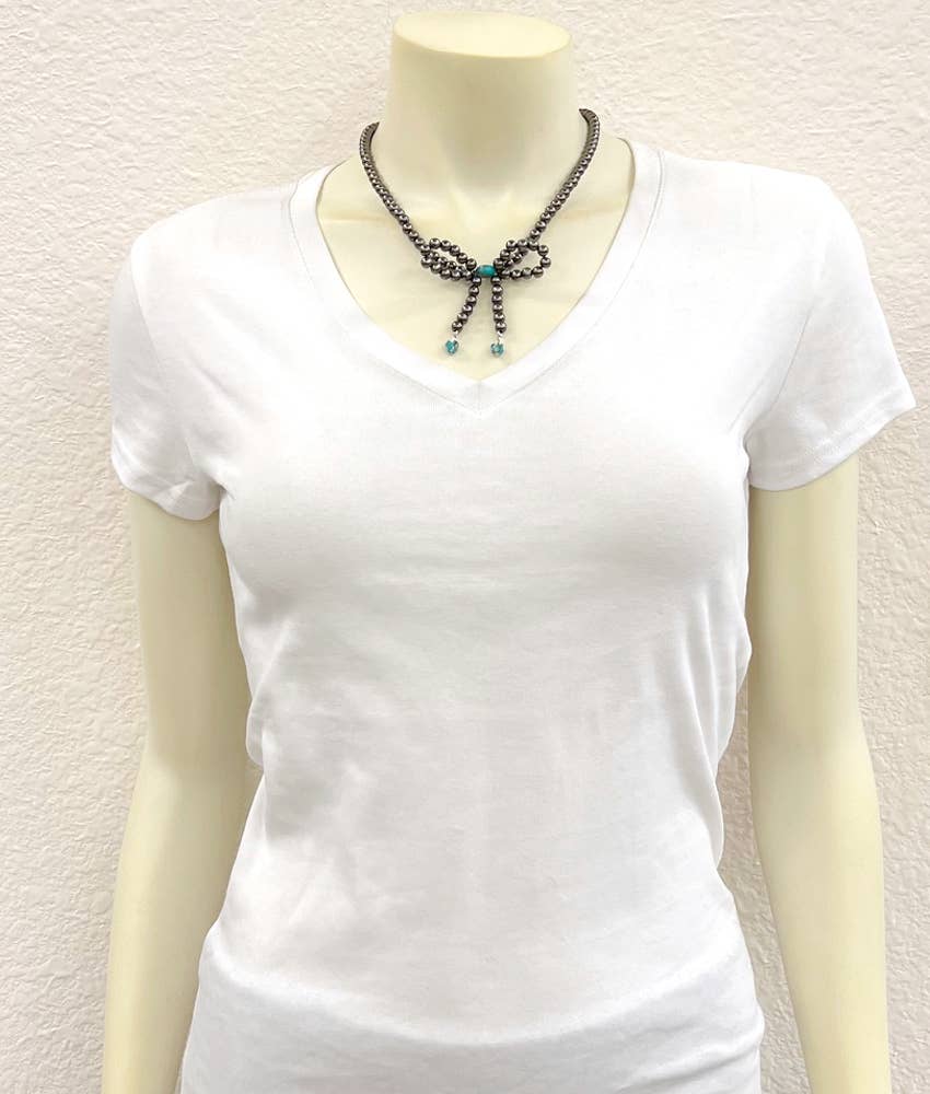 17" 6mm Polish Bow Necklace