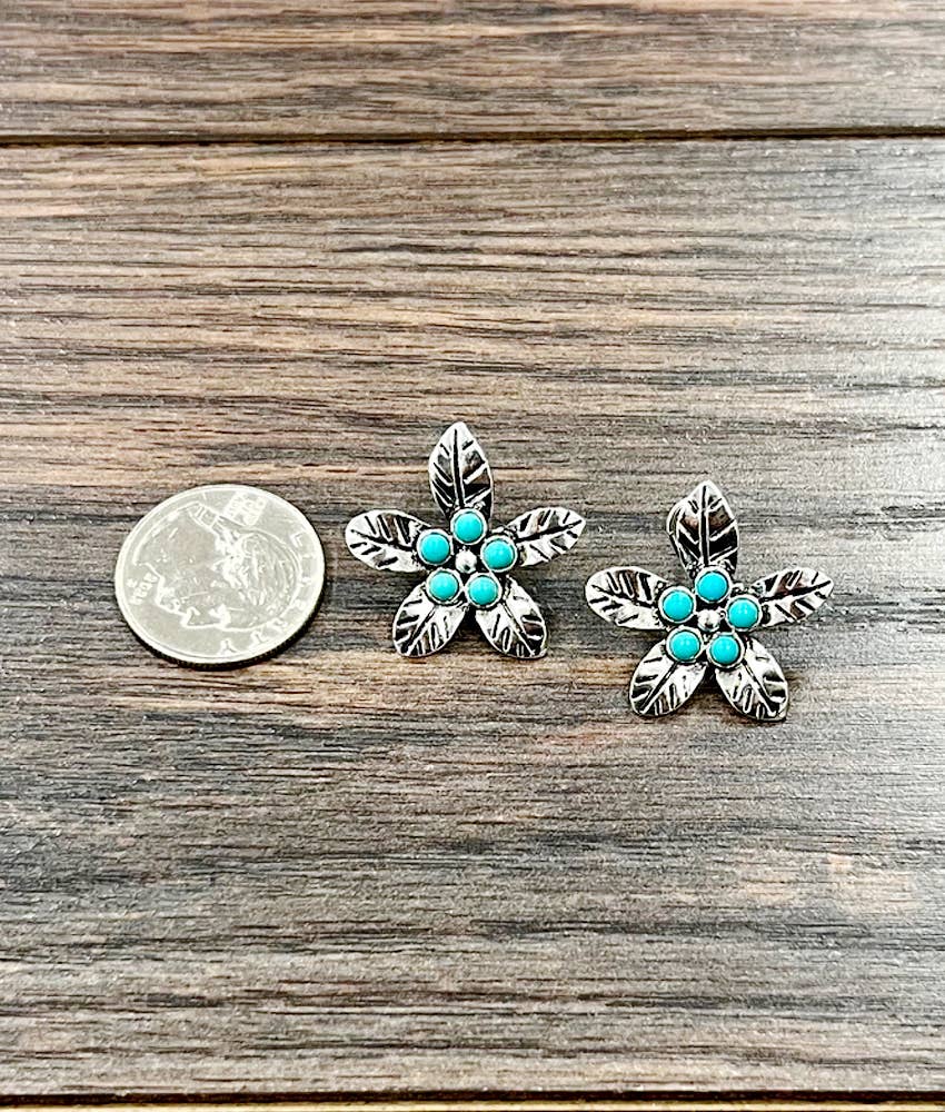 FLORAL TURQUOISE EARRINGS