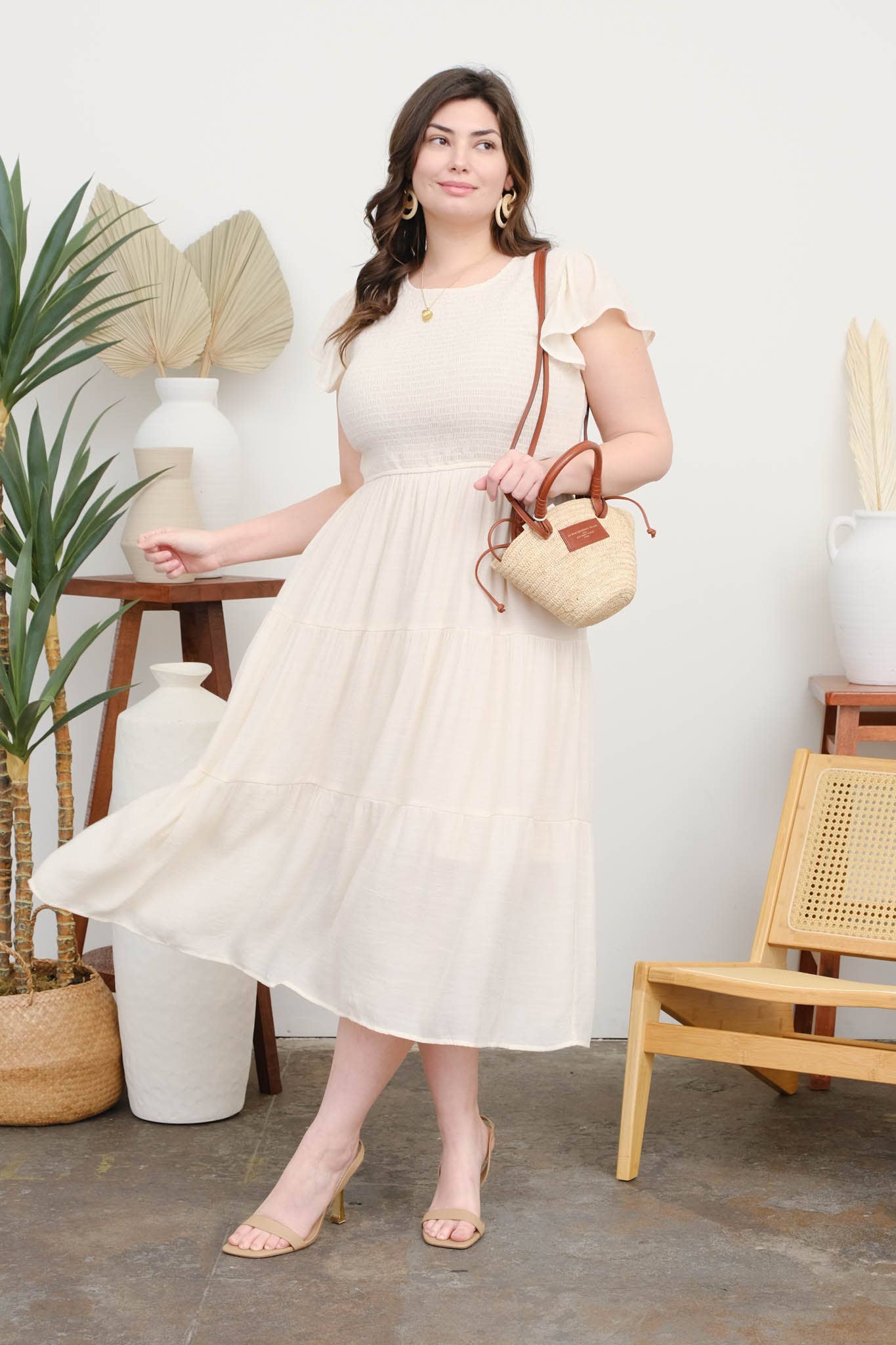 CHAMPAGNE MIDI DRESS