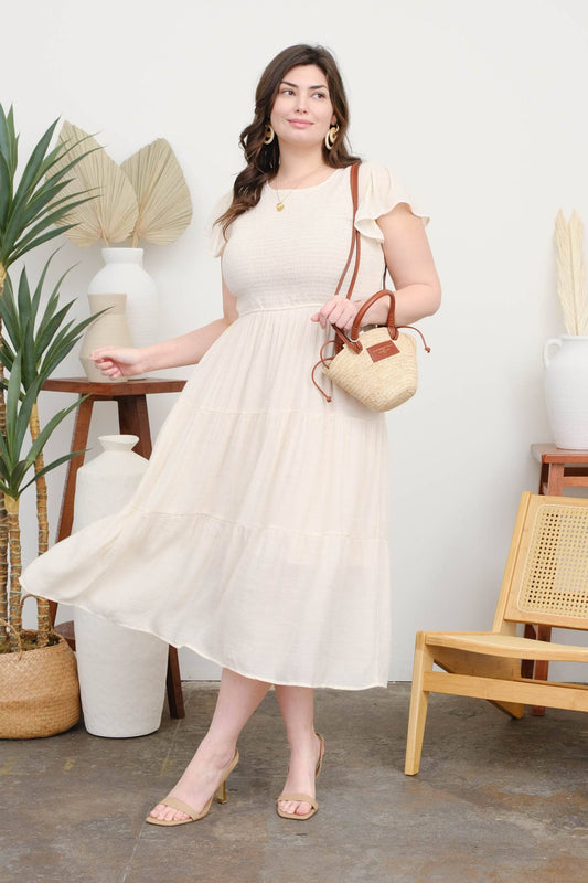 CHAMPAGNE MIDI DRESS