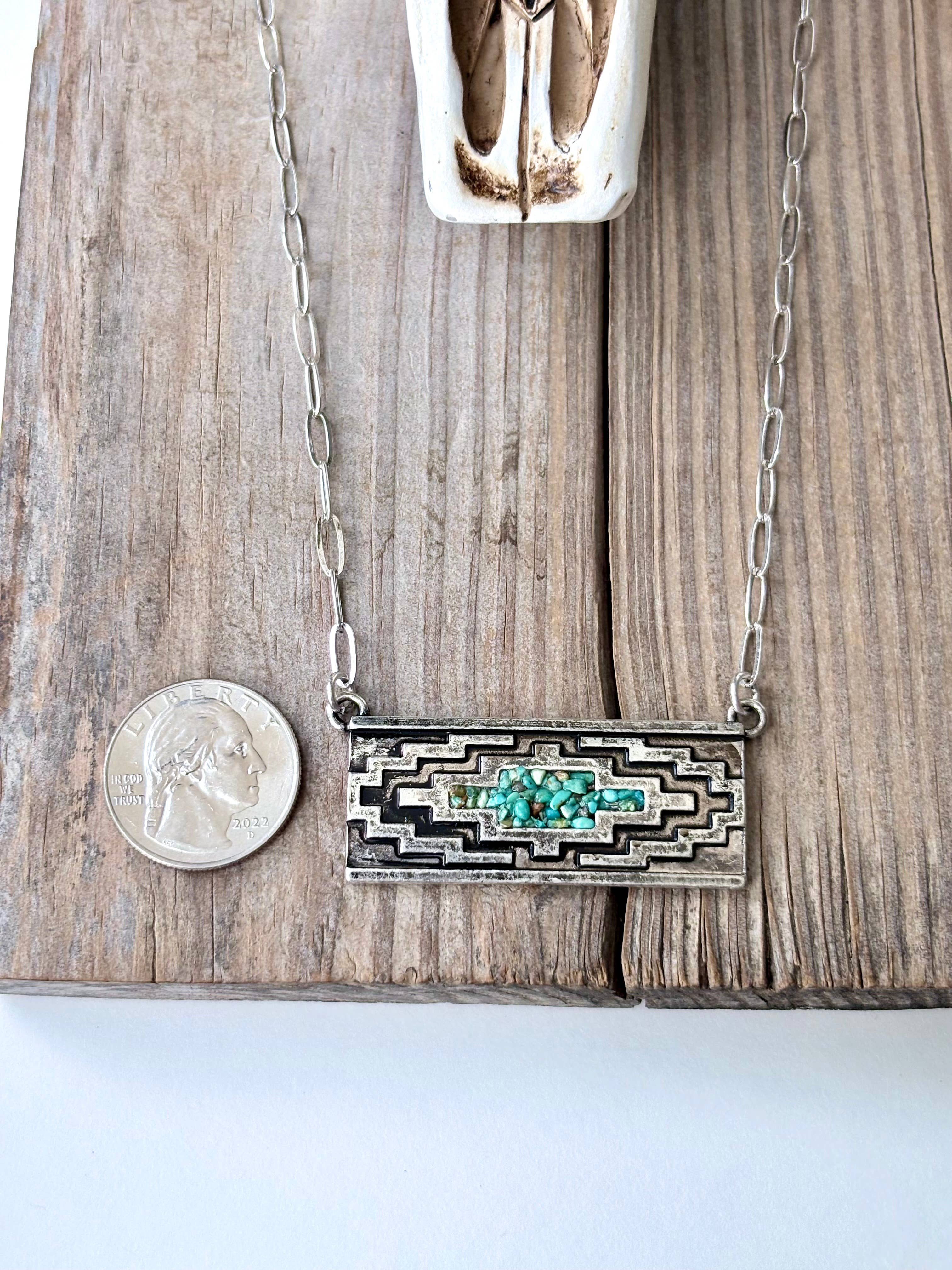 Druzy Aztec Bar Necklace