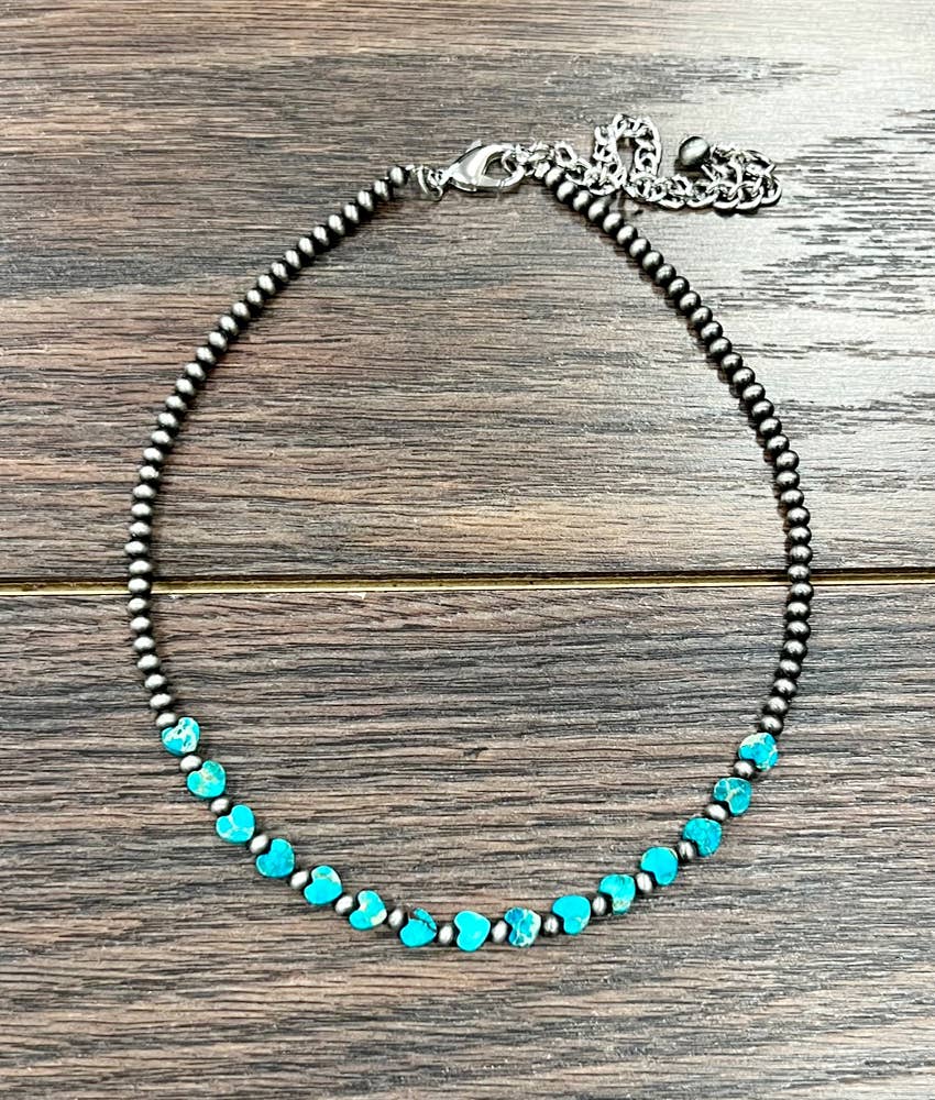 15" Heart Gemstone Necklace