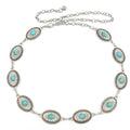 Oval Silver (w/ Turquoise) Concho