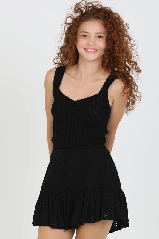 Embroidered Skort