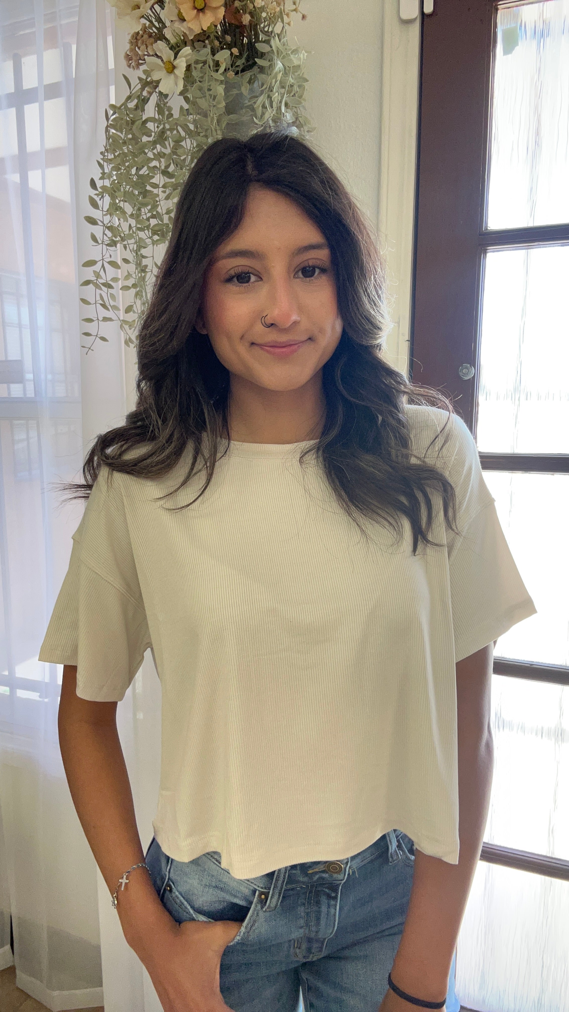 LONG CROP BOX TEE