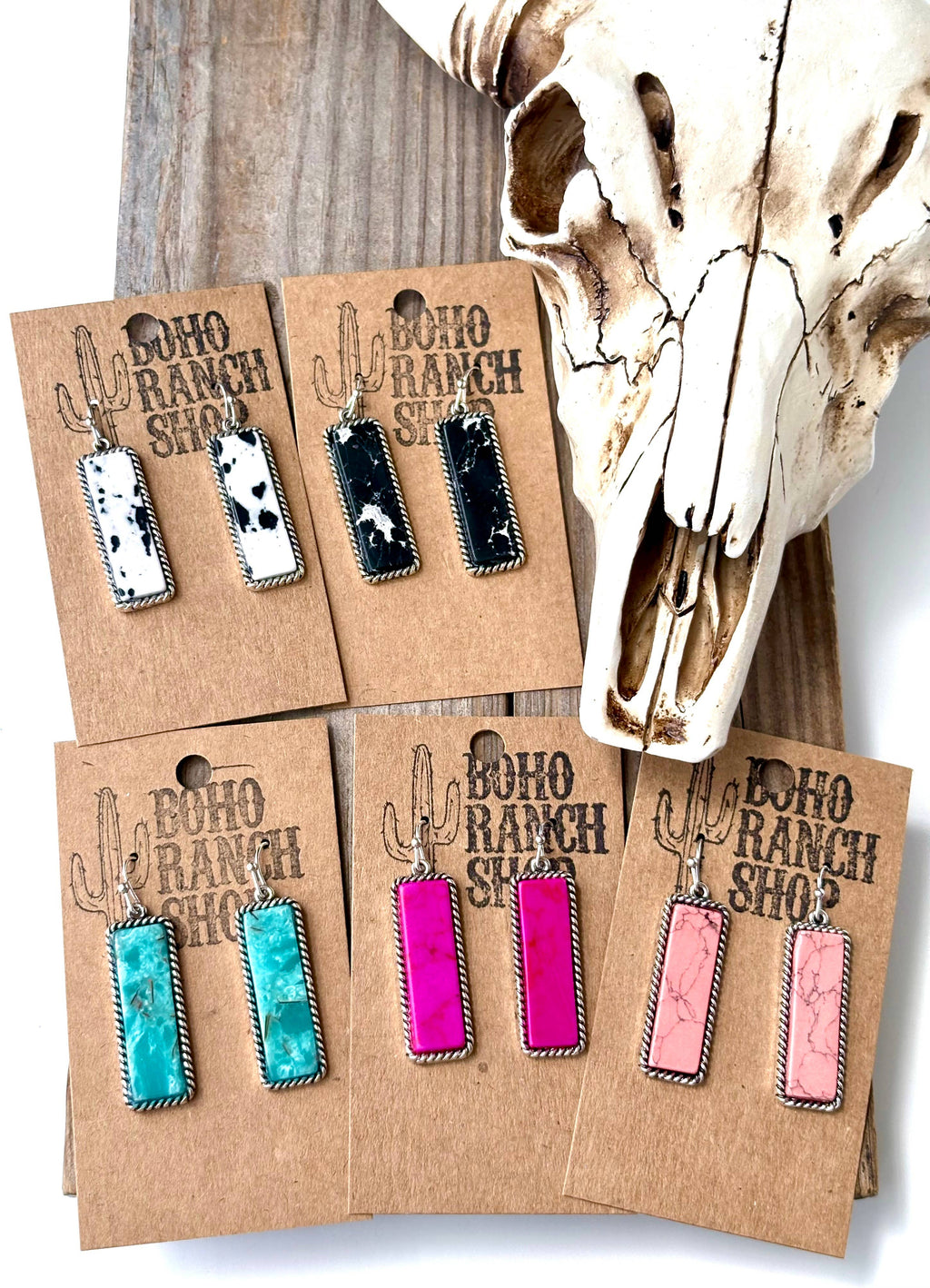 Stone Bar Drop Dangle Earrings