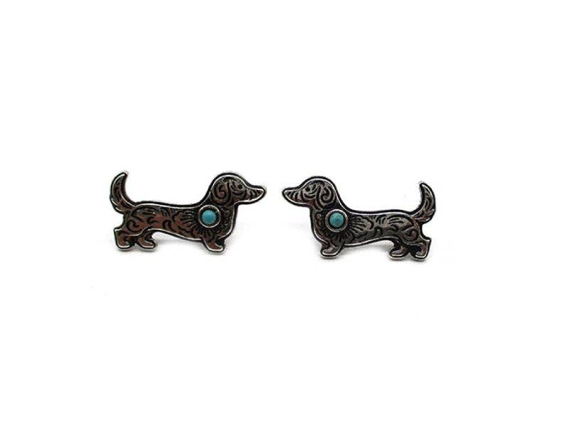 Engraved Dachshund Post Earring