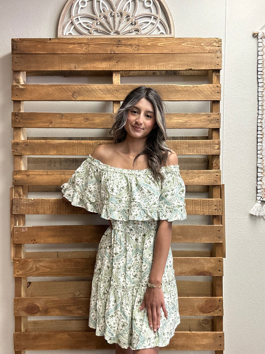 Floral Off Shoulder Mini Dress